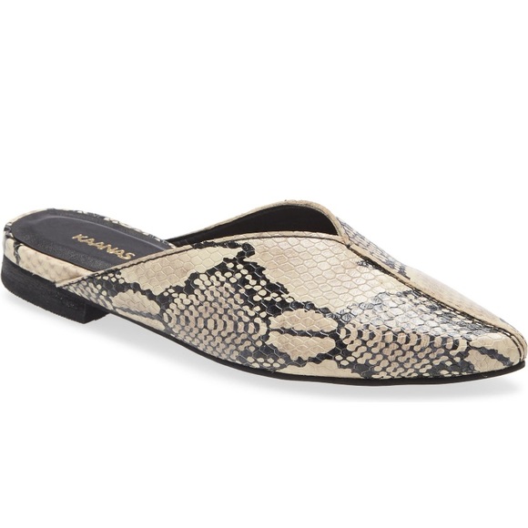 NWOT Vienna Snake Embossed Pointed Toe Mule - Picture 3 of 7